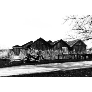 Motiv 051 - Die alten Fischerhütten in Dießen / Alu-Dibond 60 x 40